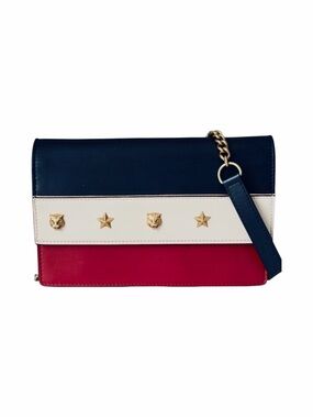 Gucci Animalier Tiger Stud Chain Wallet WOC Blue Red White Leather Crossbody Bag